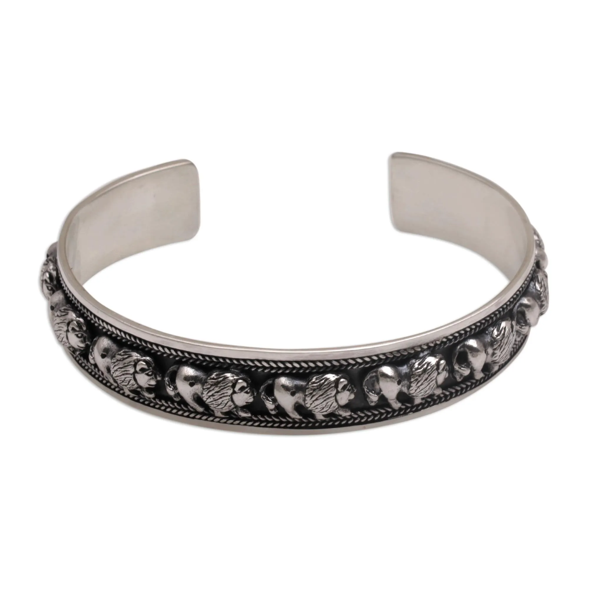 Lion Parade Silver Cuff Bracelet