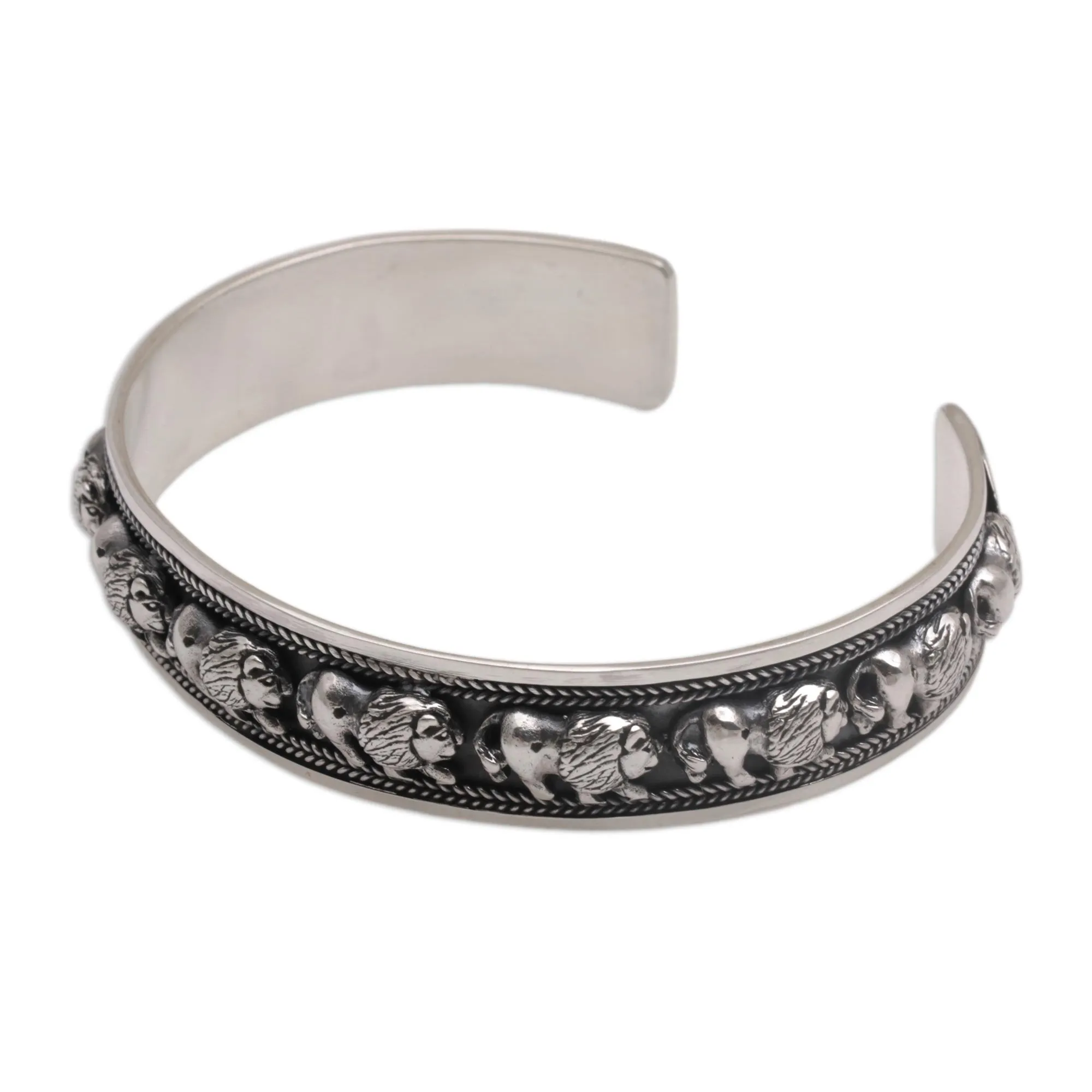 Lion Parade Silver Cuff Bracelet