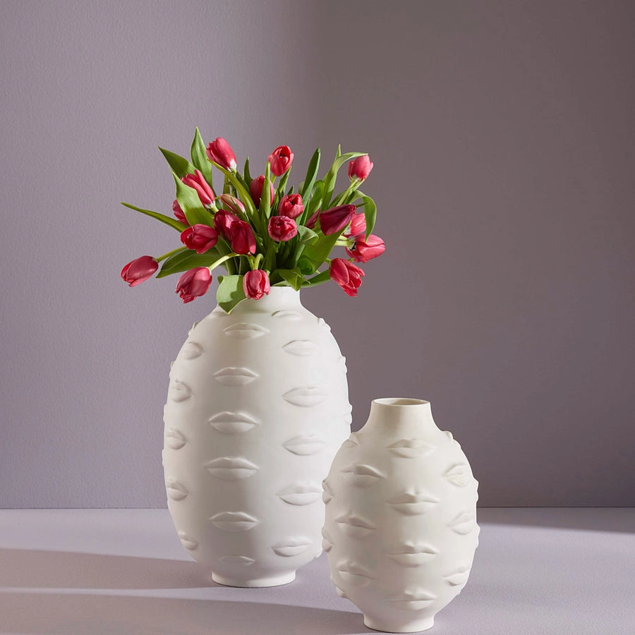 Lips Embossed Porcelain Vase | Jonathan Adler Gala