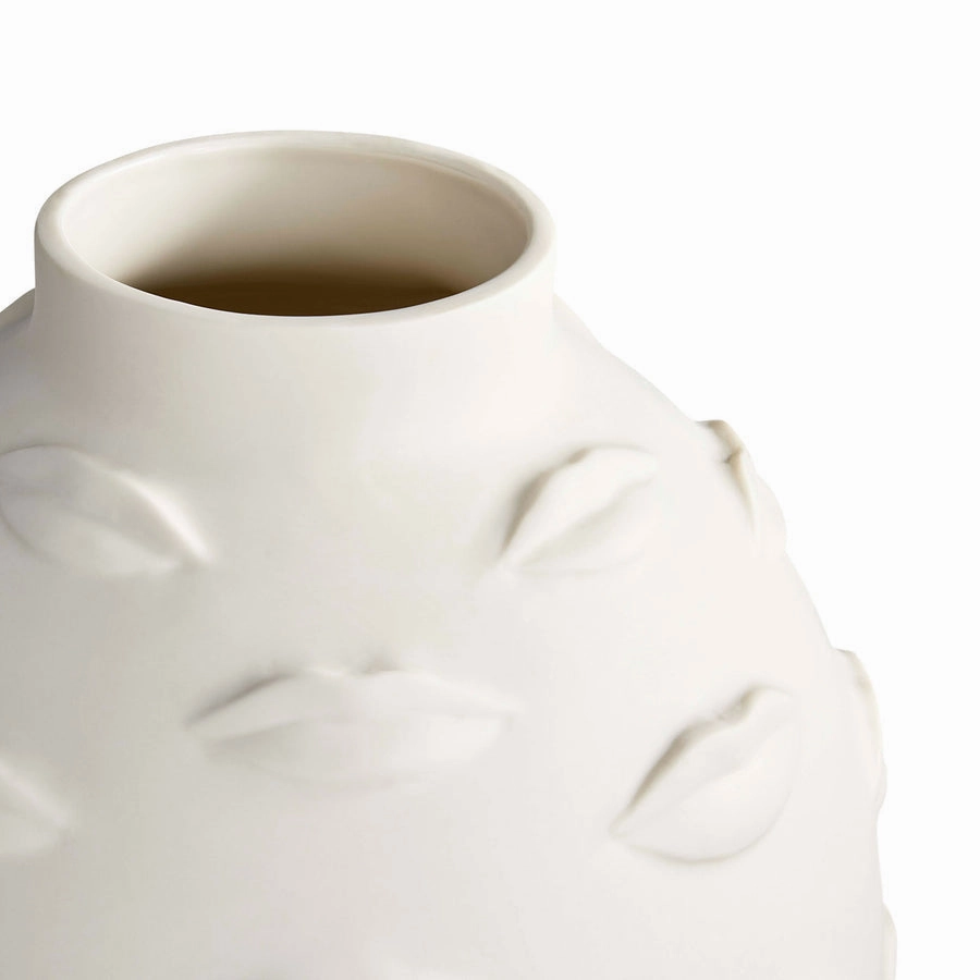 Lips Embossed Porcelain Vase | Jonathan Adler Gala