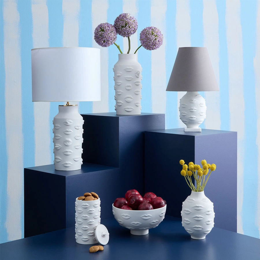 Lips Embossed Porcelain Vase L | Jonathan Adler Gala