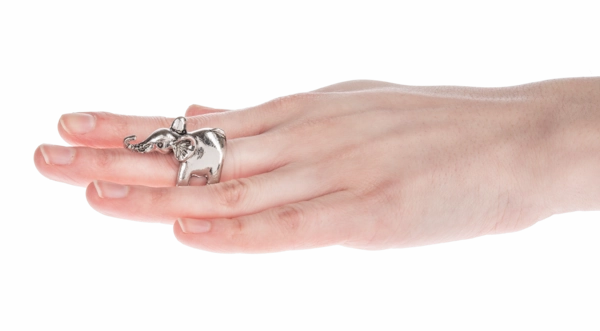 Live Life Like An Elephant Grip Ring Token Charm