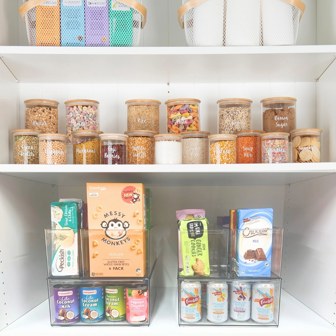 LONG Stackable Pantry Storage Container 6 Pack