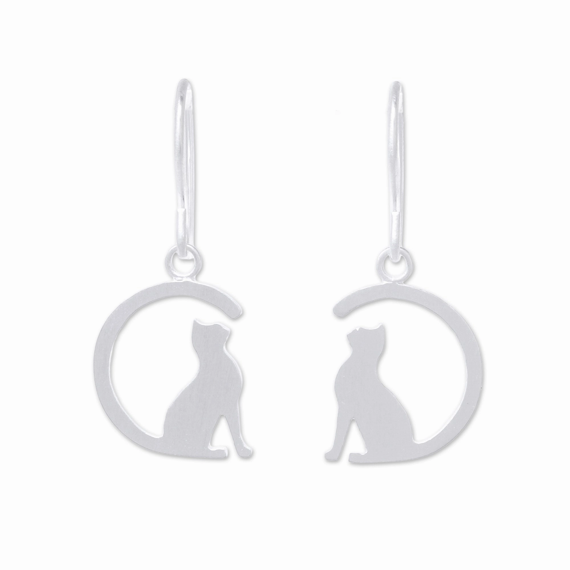 Long-tailed Cat Sterling Earrings