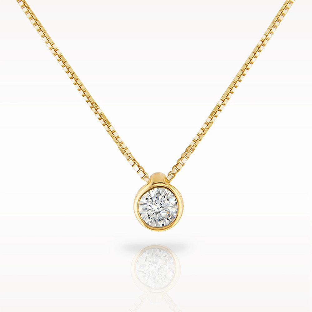 Love Diamonds 0.10ct Diamond Yellow Gold Necklace