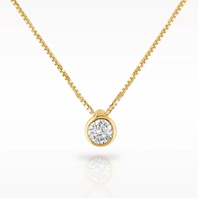 Love Diamonds 0.10ct Diamond Yellow Gold Necklace
