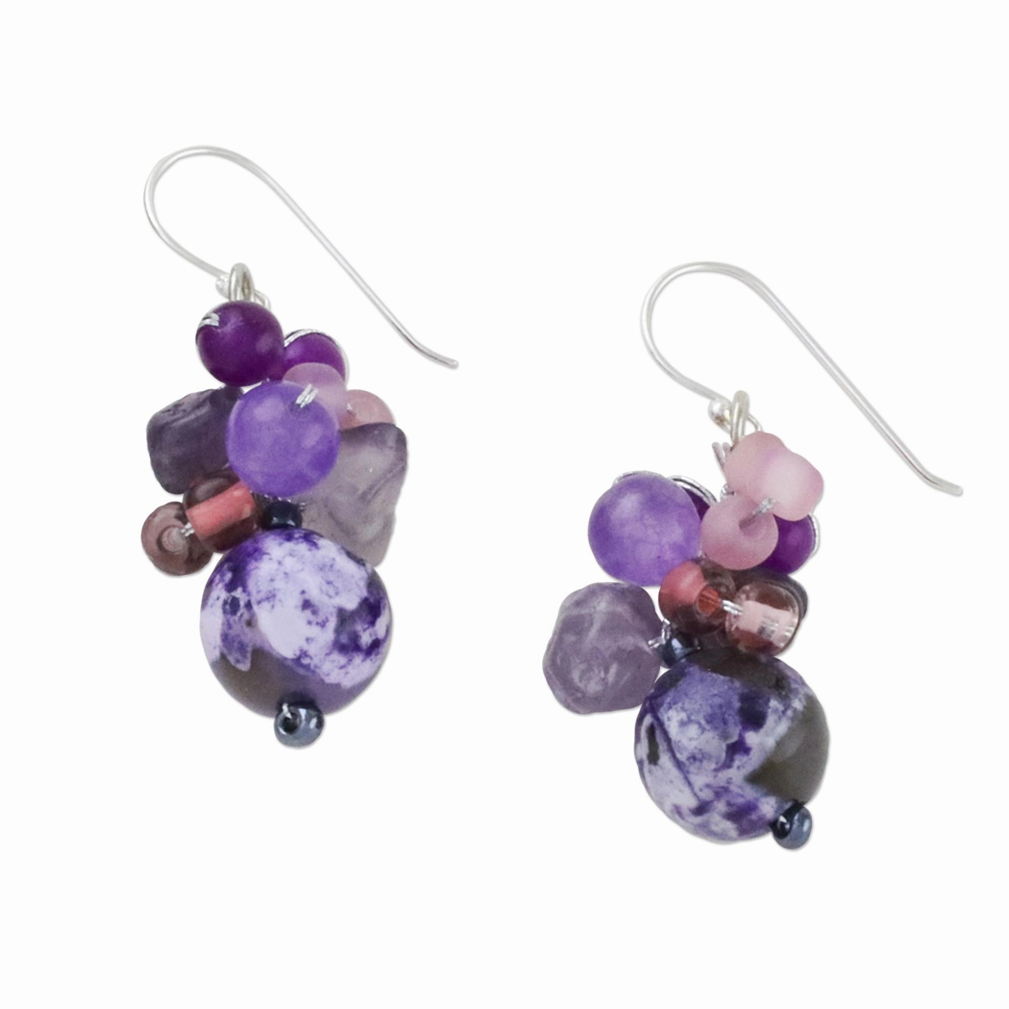 Lovely Blend in Purple Multi-Gem Earrings