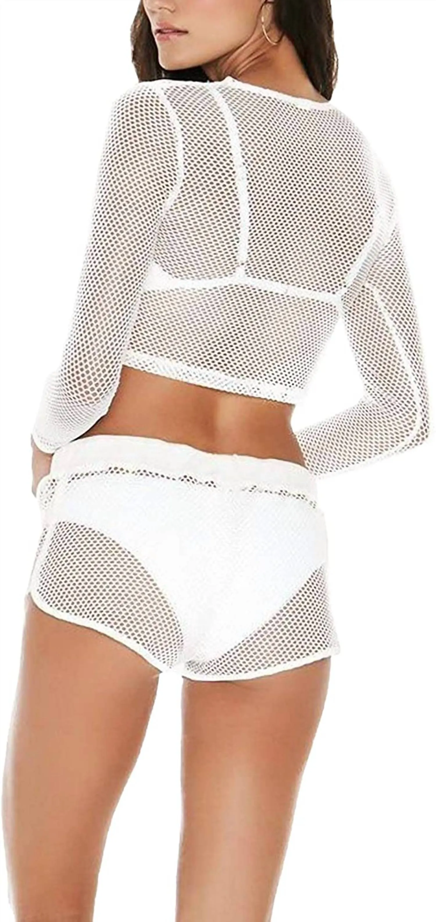 Low Rise Seamless Fit Bottom Runner Short Mesh Bottom In White