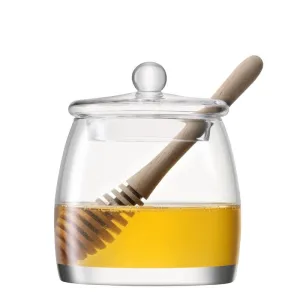 LSA International LSA Serve Honey Pot & Oak Dipper napkin rings, dining placemats