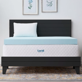 Lucid 4 Inch Gel and Aloe Memory Foam Topper mattress pads,mattress topper,bed protection