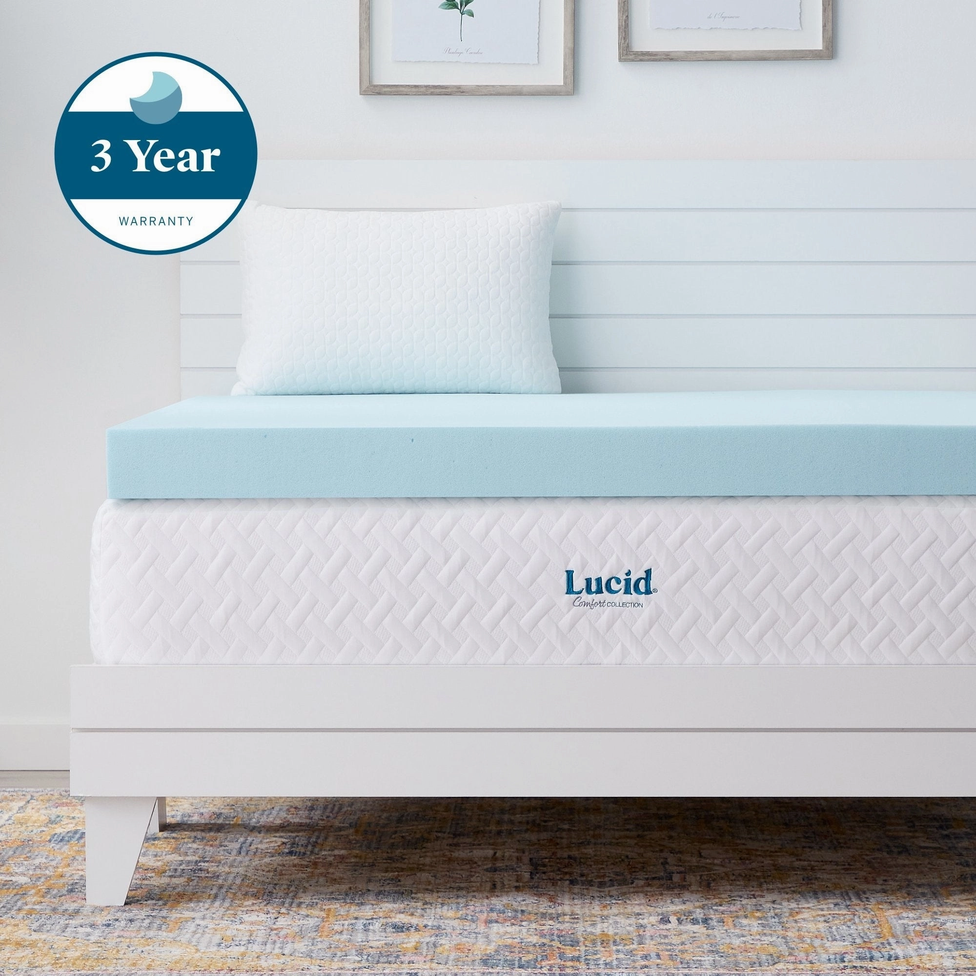 Lucid 4 Inch Gel and Aloe Memory Foam Topper