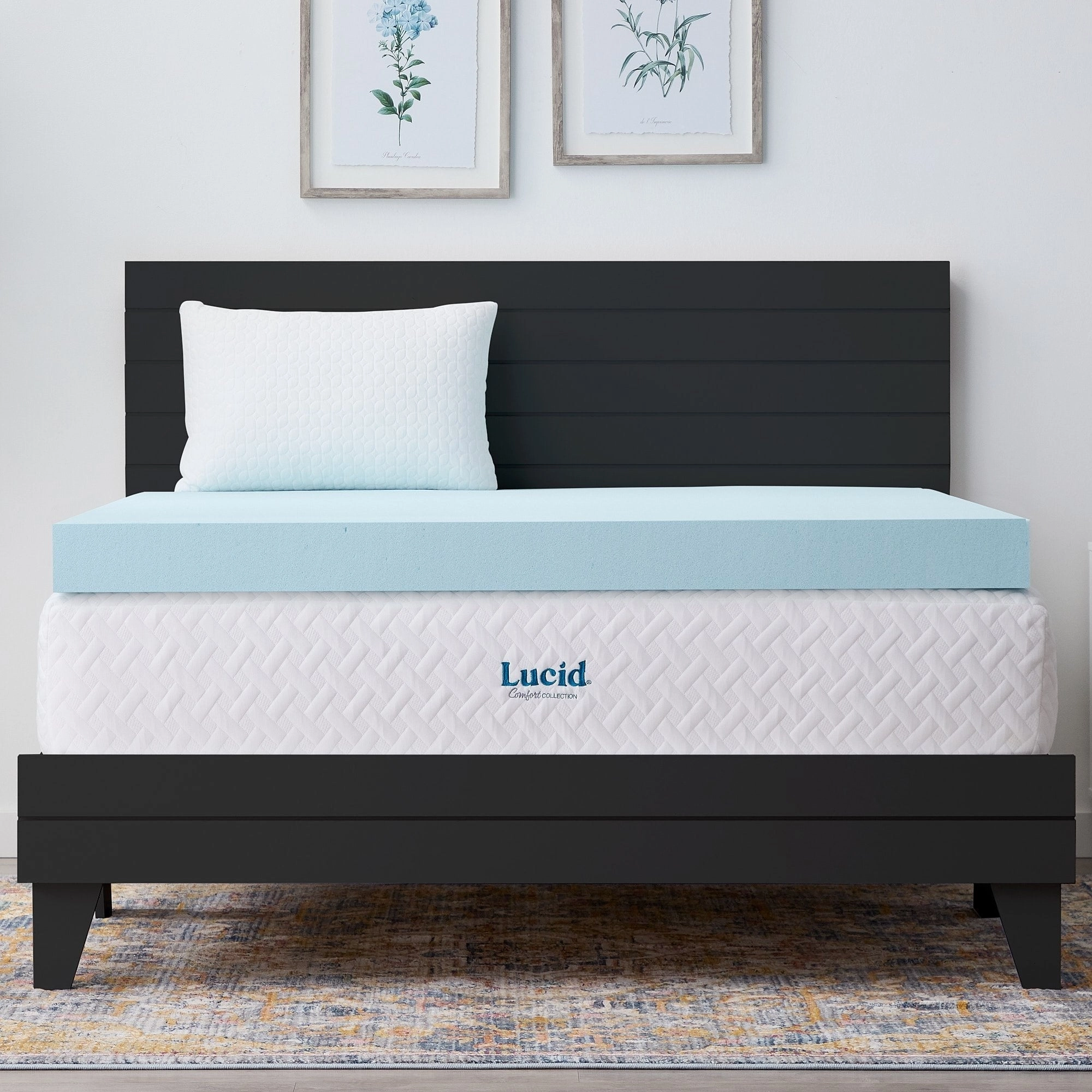 Lucid 4 Inch Gel and Aloe Memory Foam Topper mattress pads,mattress topper,bed protection
