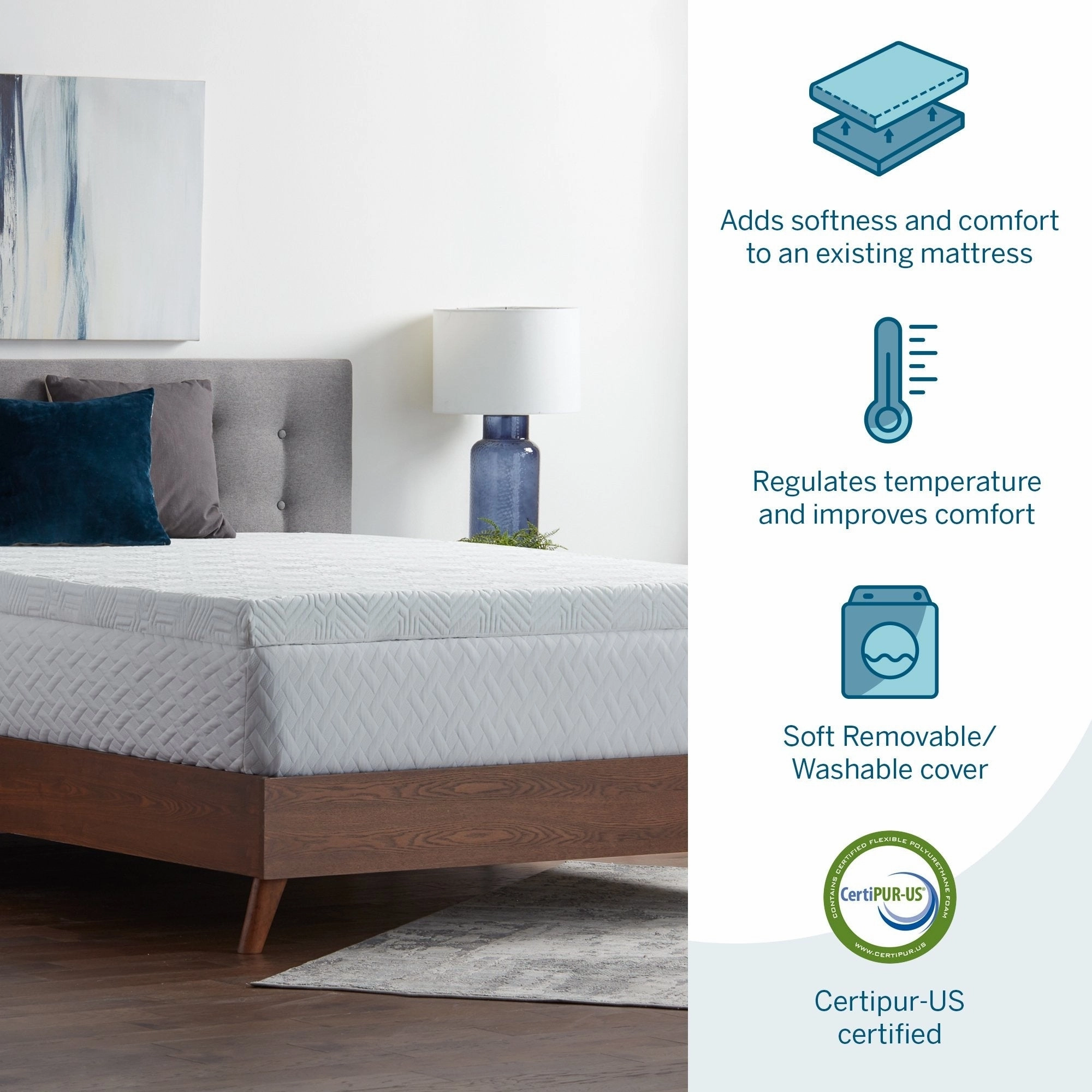 Lucid 4 Inch Gel and Aloe Memory Foam Topper