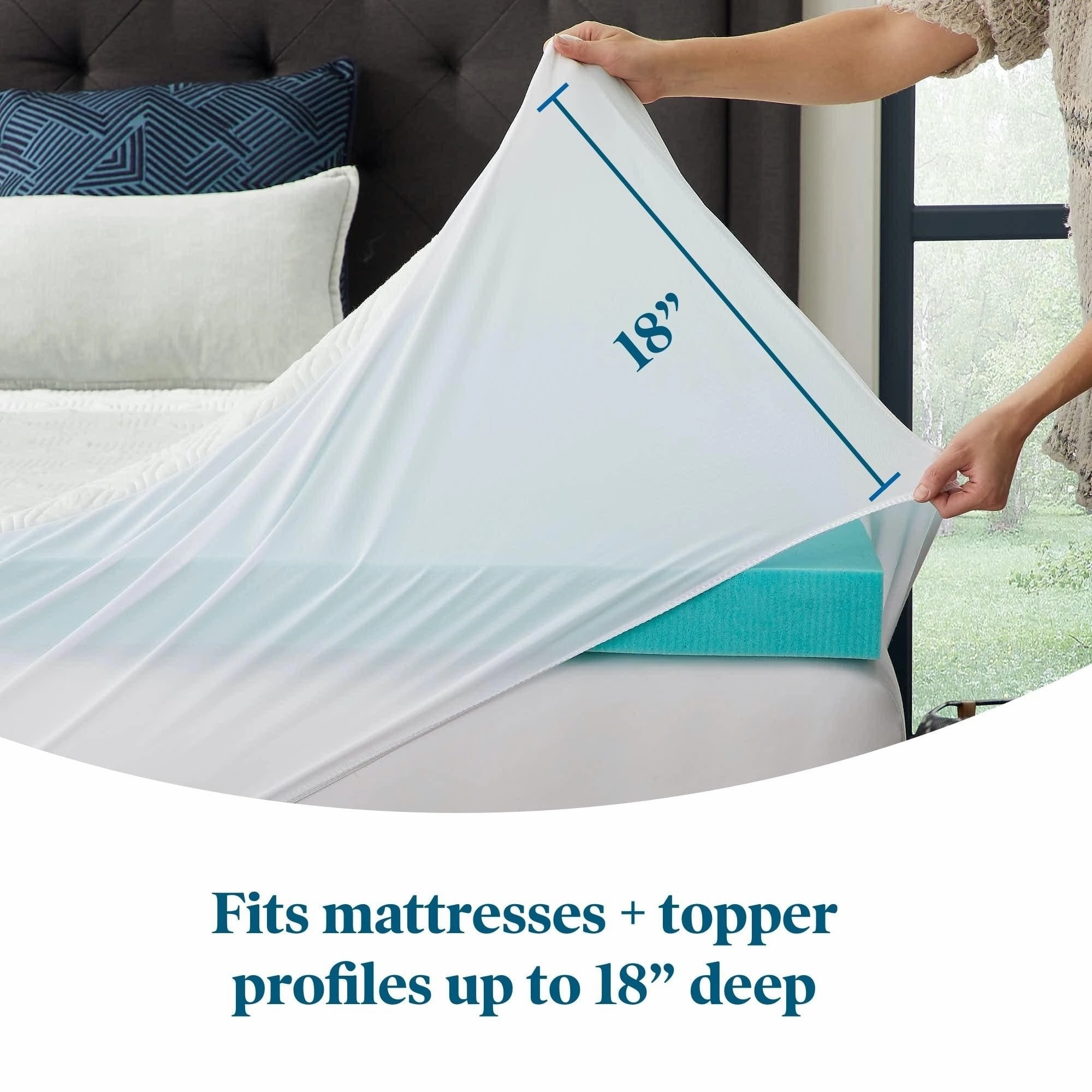 Lucid Comfort Collection Fitted Mattress and Topper Cover - White