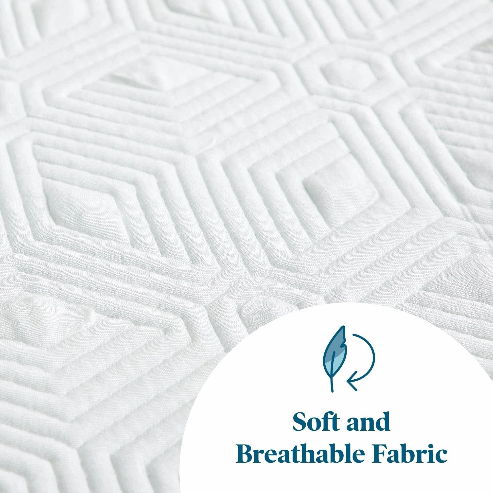 Lucid Comfort Collection Fitted Mattress and Topper Cover - White