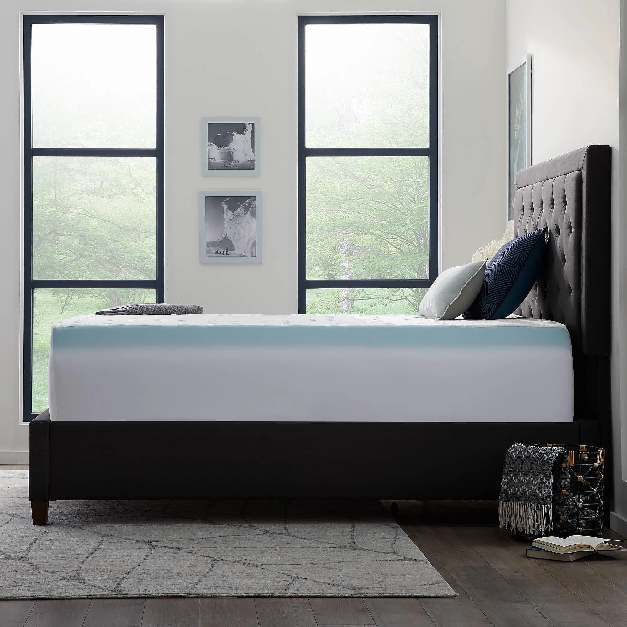 Lucid Comfort Collection Fitted Mattress and Topper Cover - White