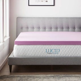 Lucid Comfort Collection Lavender and Aloe Memory Foam Mattress Topper mattress pads,mattress topper,bed protection