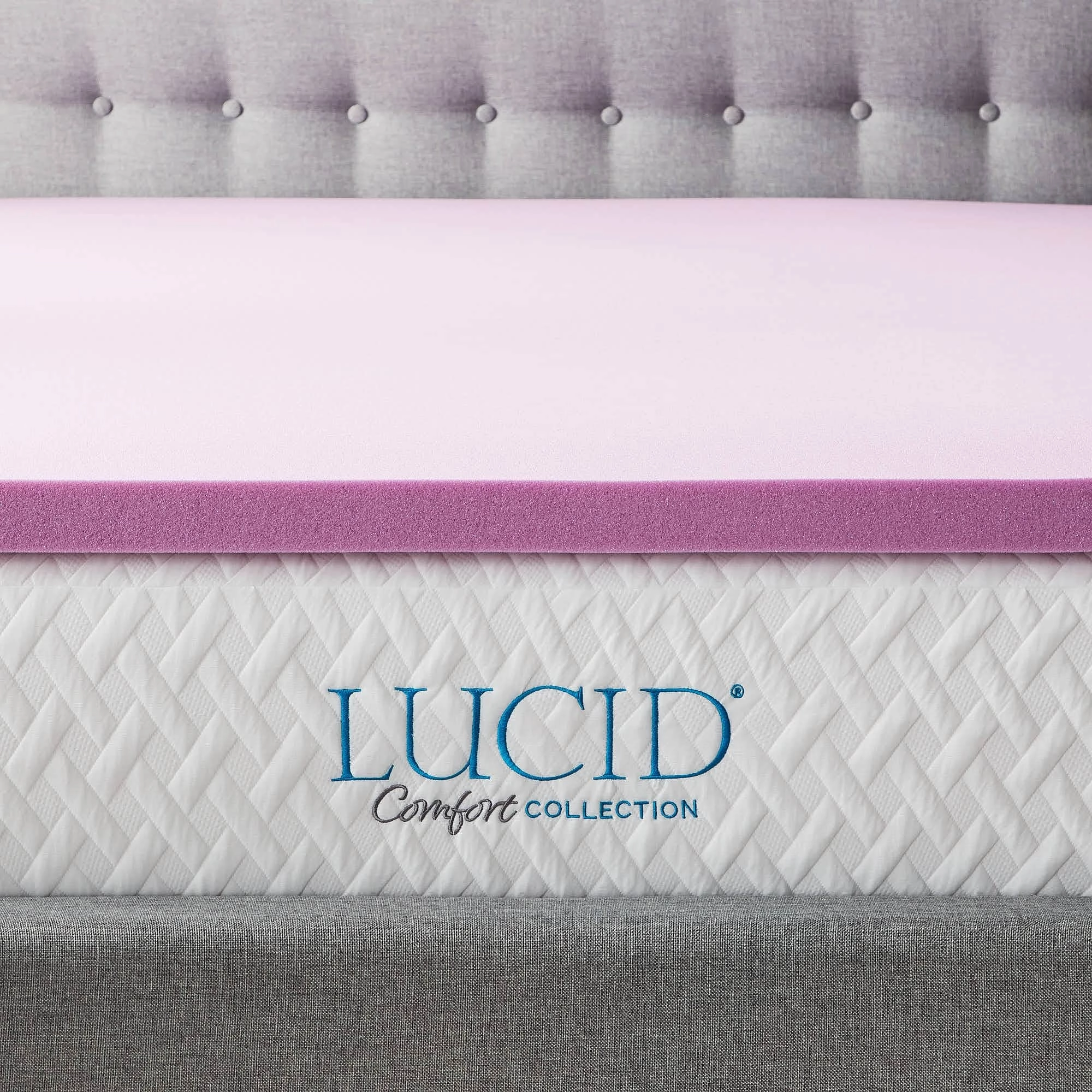 Lucid Comfort Collection Lavender and Aloe Memory Foam Mattress Topper