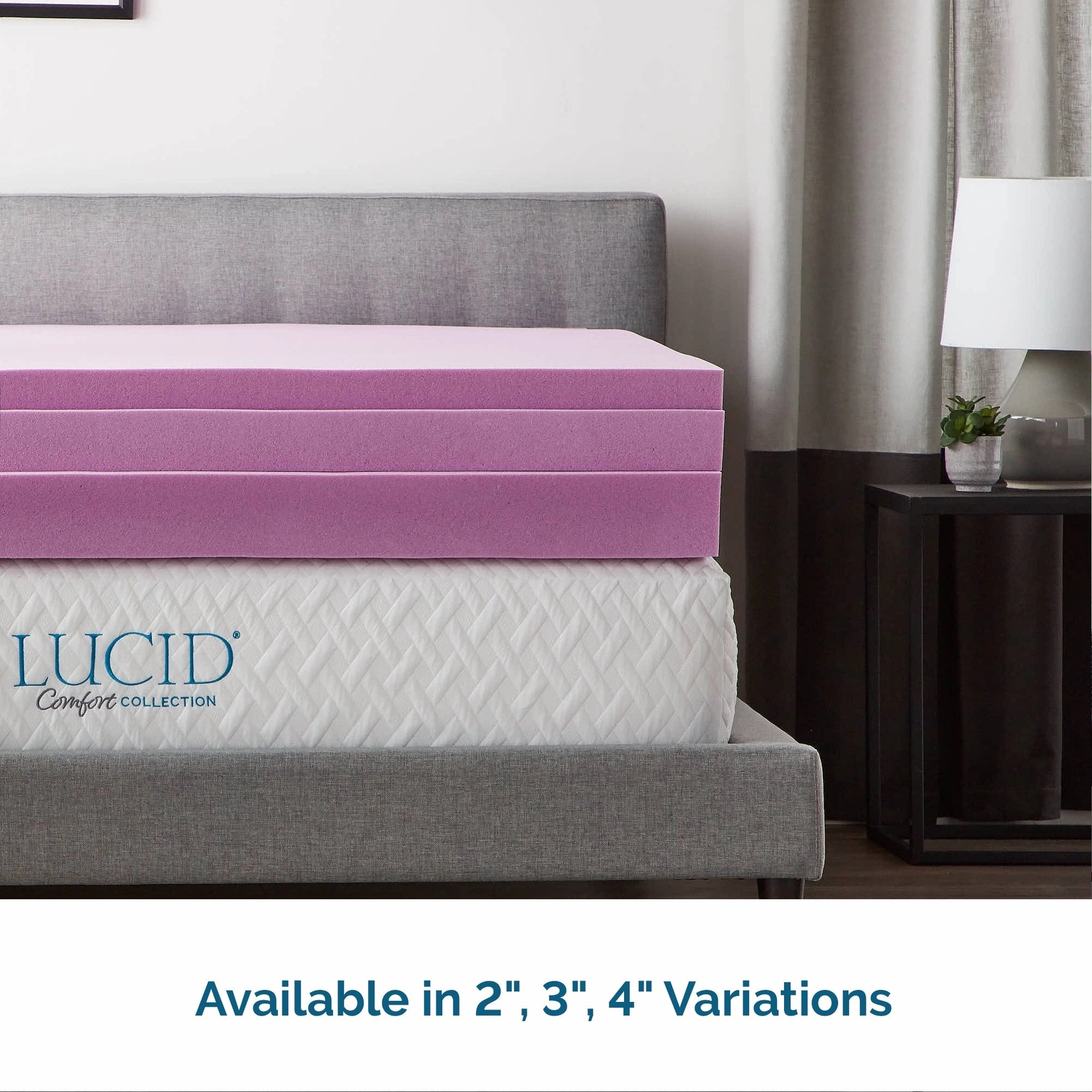 Lucid Comfort Collection Lavender and Aloe Memory Foam Mattress Topper