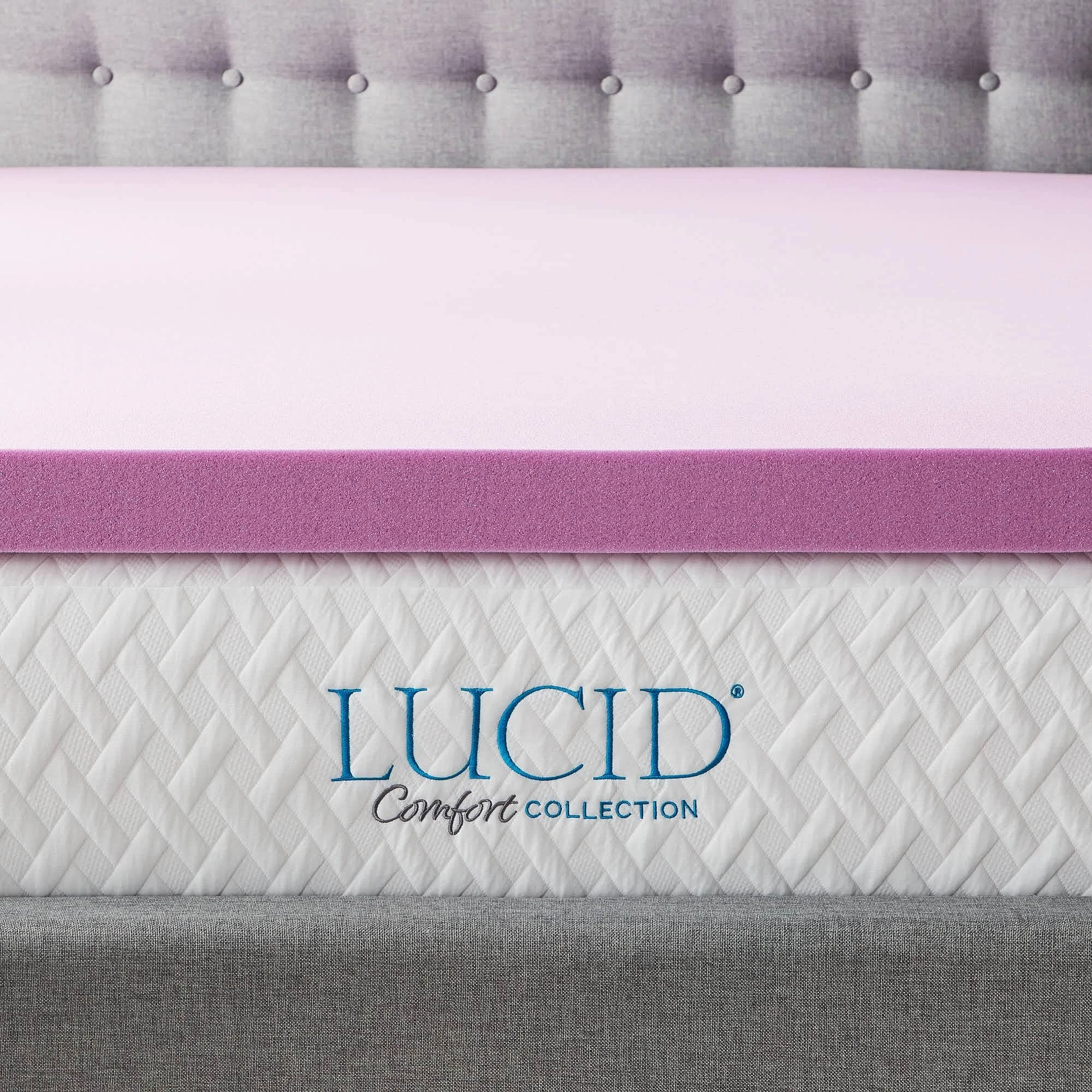 Lucid Comfort Collection Lavender and Aloe Memory Foam Mattress Topper
