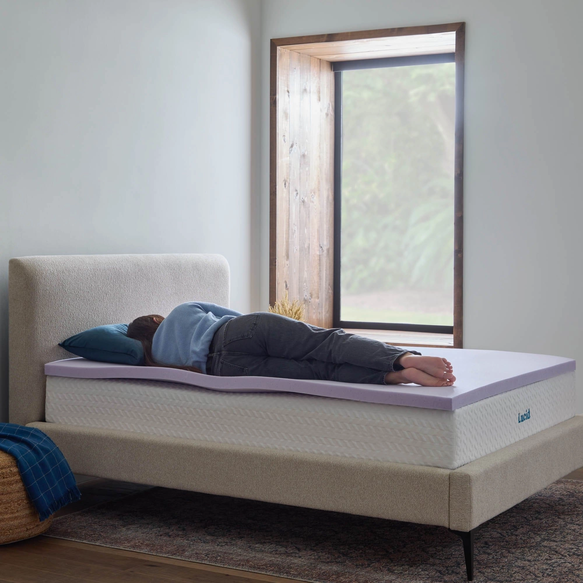 Lucid Lavender and Gel Covered Mattress Topper 2,3,4 inch - N/A