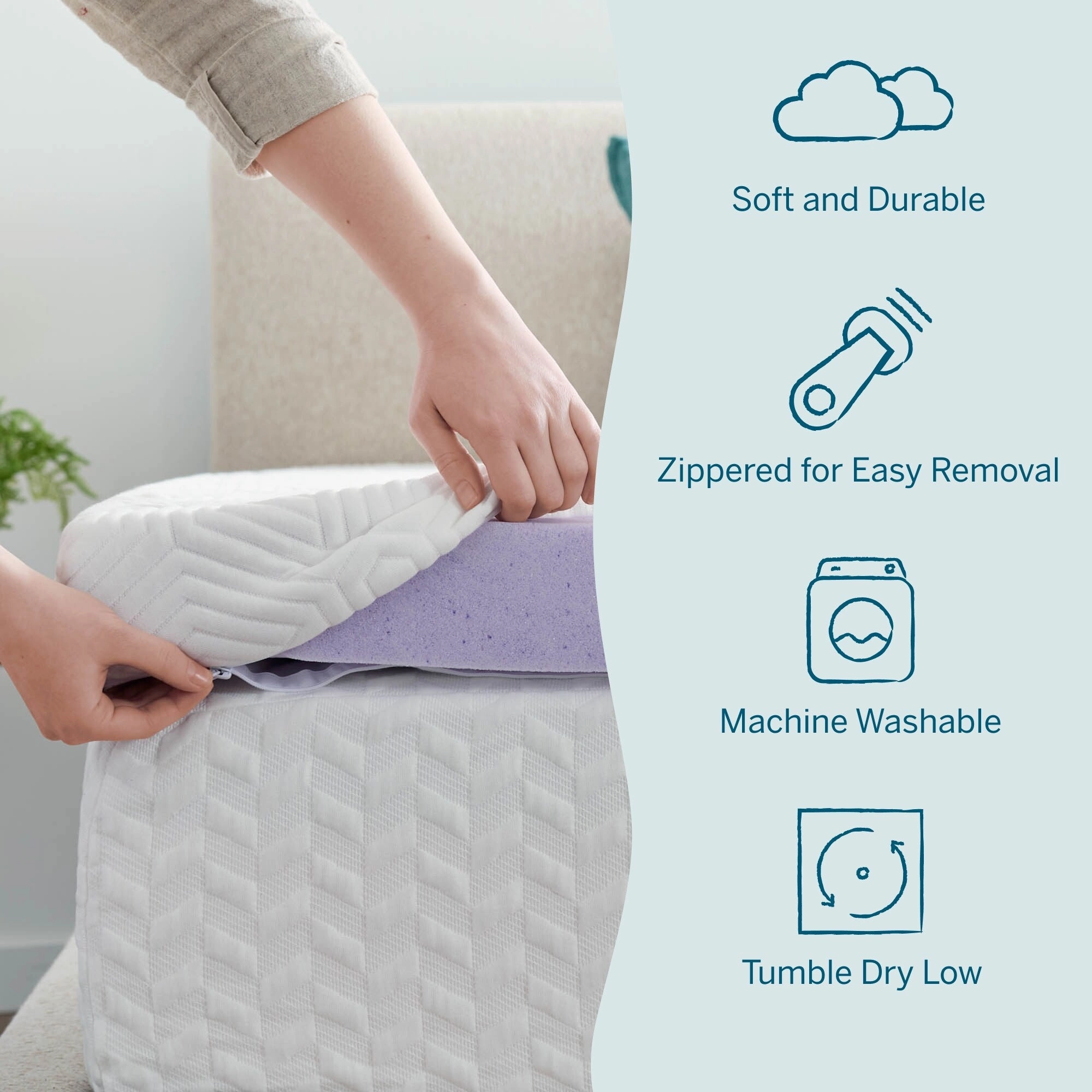 Lucid Lavender and Gel Covered Mattress Topper 2,3,4 inch - N/A