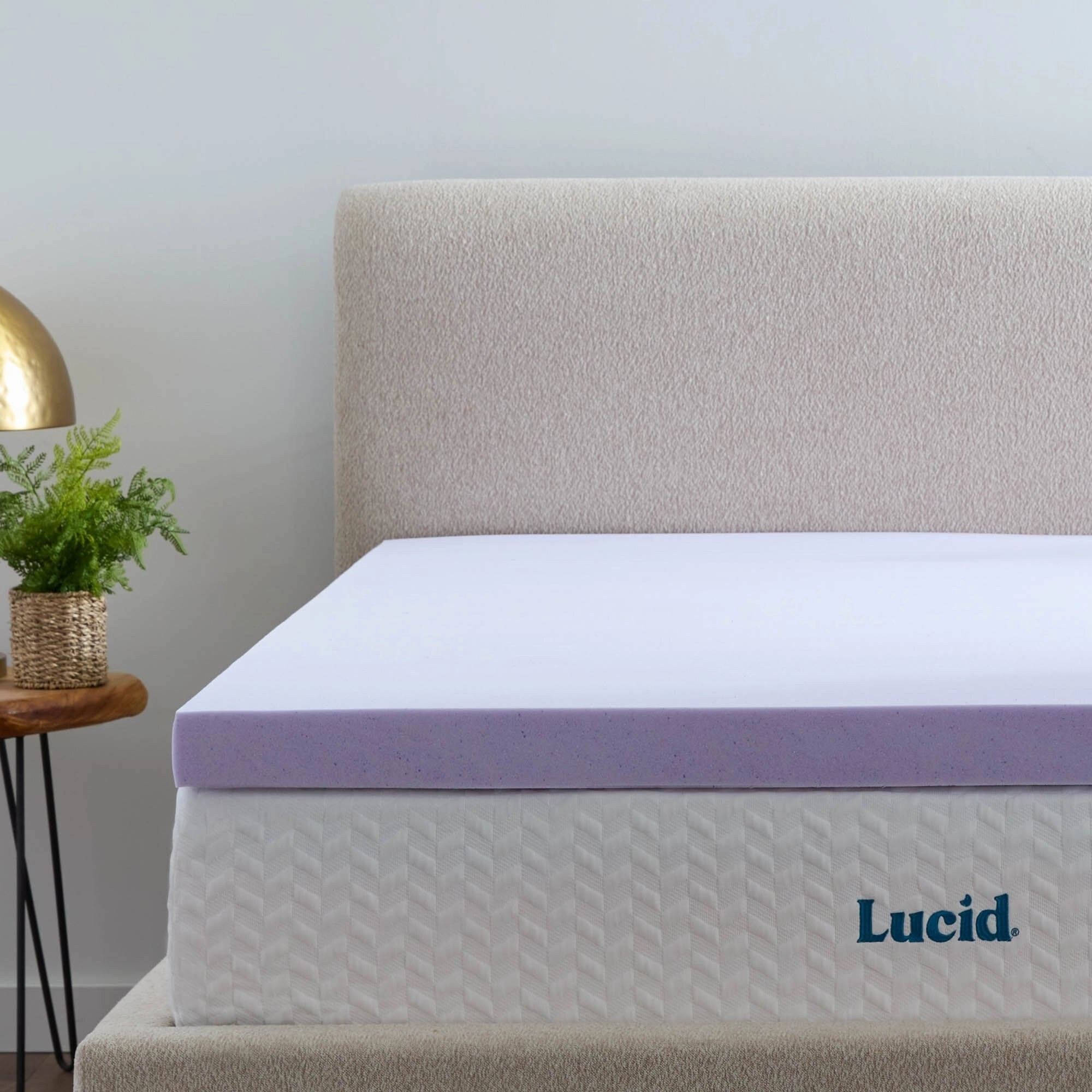Lucid Lavender and Gel Covered Mattress Topper 2,3,4 inch - N/A
