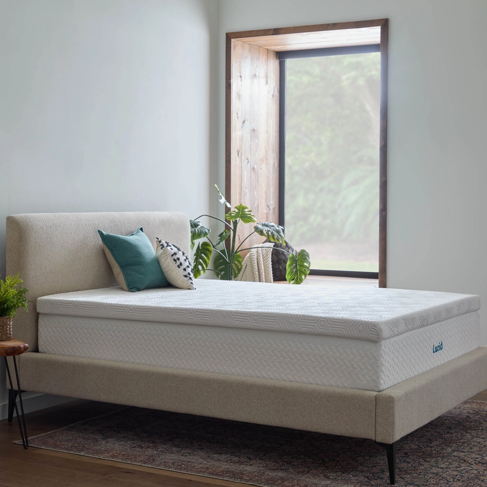 Lucid Lavender and Gel Covered Mattress Topper 2,3,4 inch - N/A