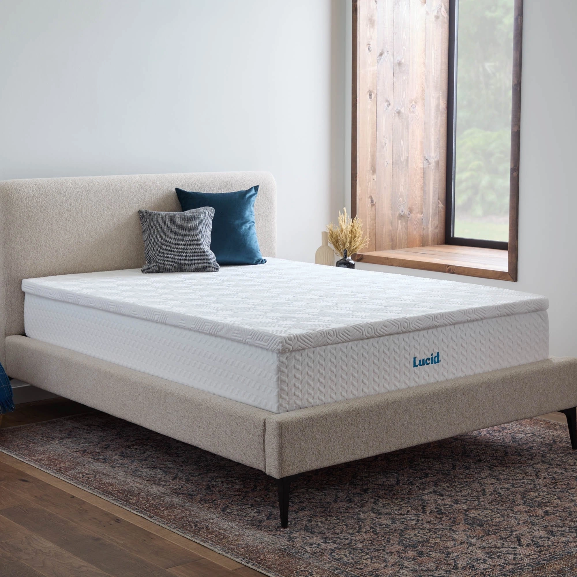 Lucid Lavender and Gel Covered Mattress Topper 2,3,4 inch - N/A