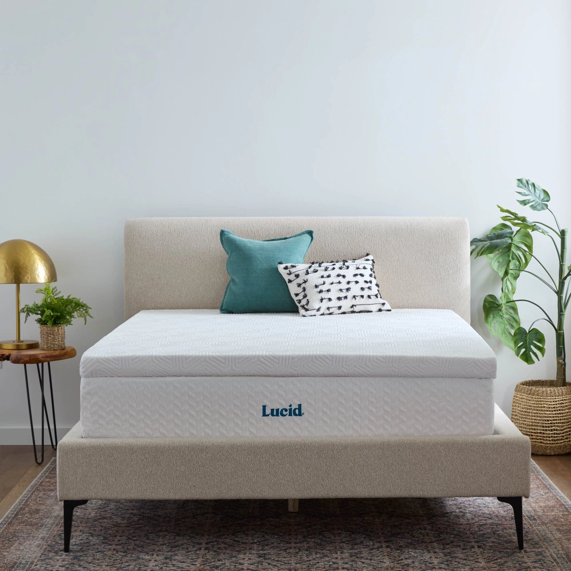 Lucid Lavender and Gel Covered Mattress Topper 2,3,4 inch - N/A
