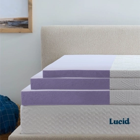 Lucid Lavender and Gel Covered Mattress Topper 2,3,4 inch - N/A mattress pads,mattress topper,bed protection