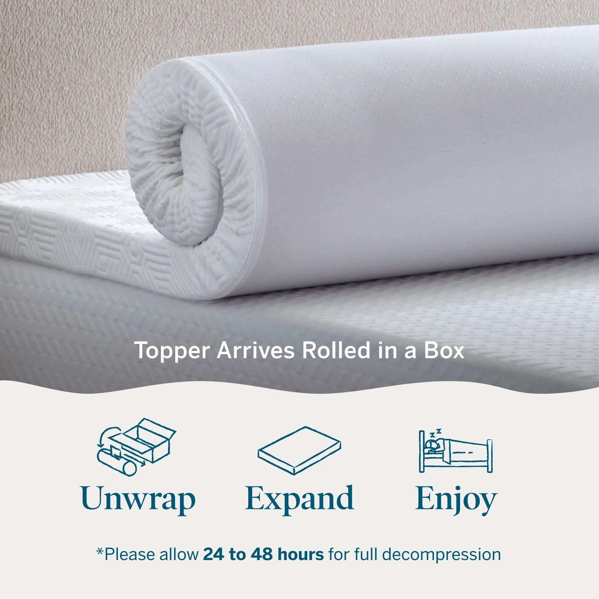 Lucid Lavender and Gel Covered Mattress Topper 2,3,4 inch - N/A