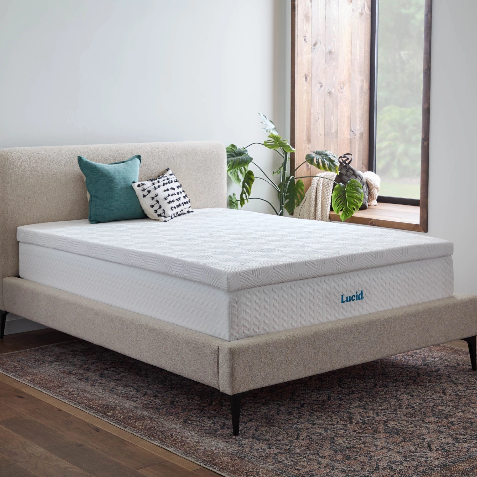 Lucid Lavender and Gel Covered Mattress Topper 2,3,4 inch - N/A