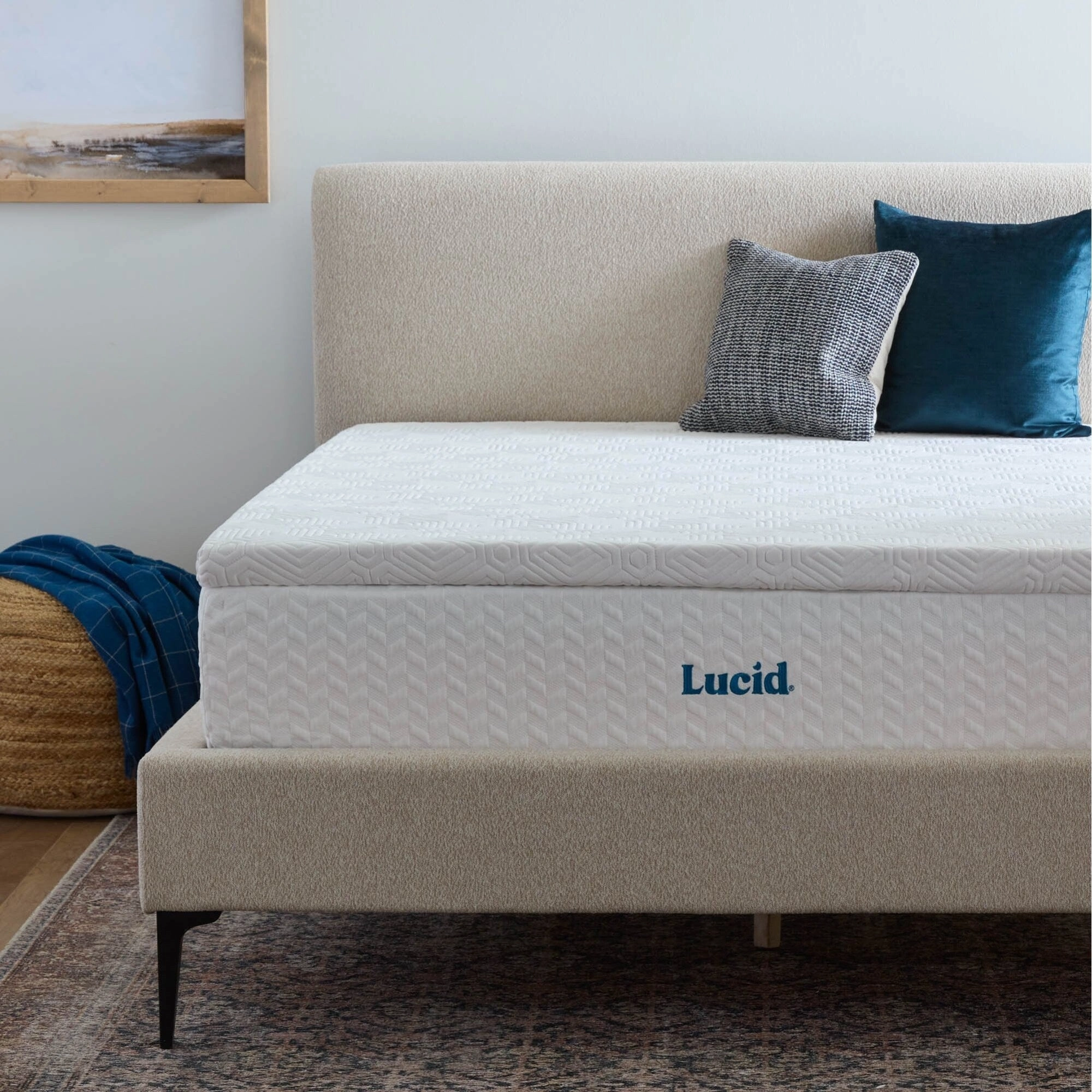 Lucid Lavender and Gel Covered Mattress Topper 2,3,4 inch - N/A