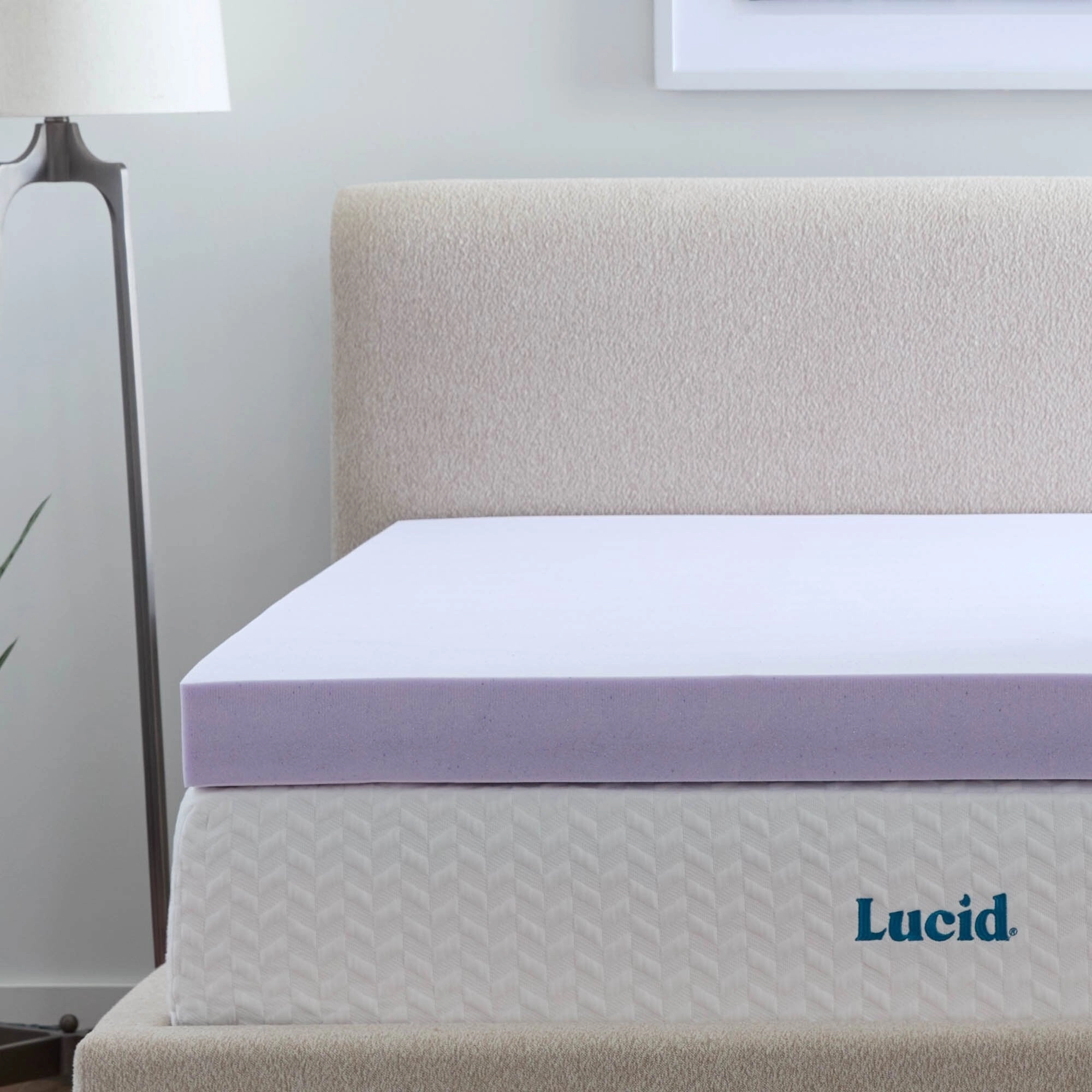 Lucid Lavender and Gel Covered Mattress Topper 2,3,4 inch - N/A