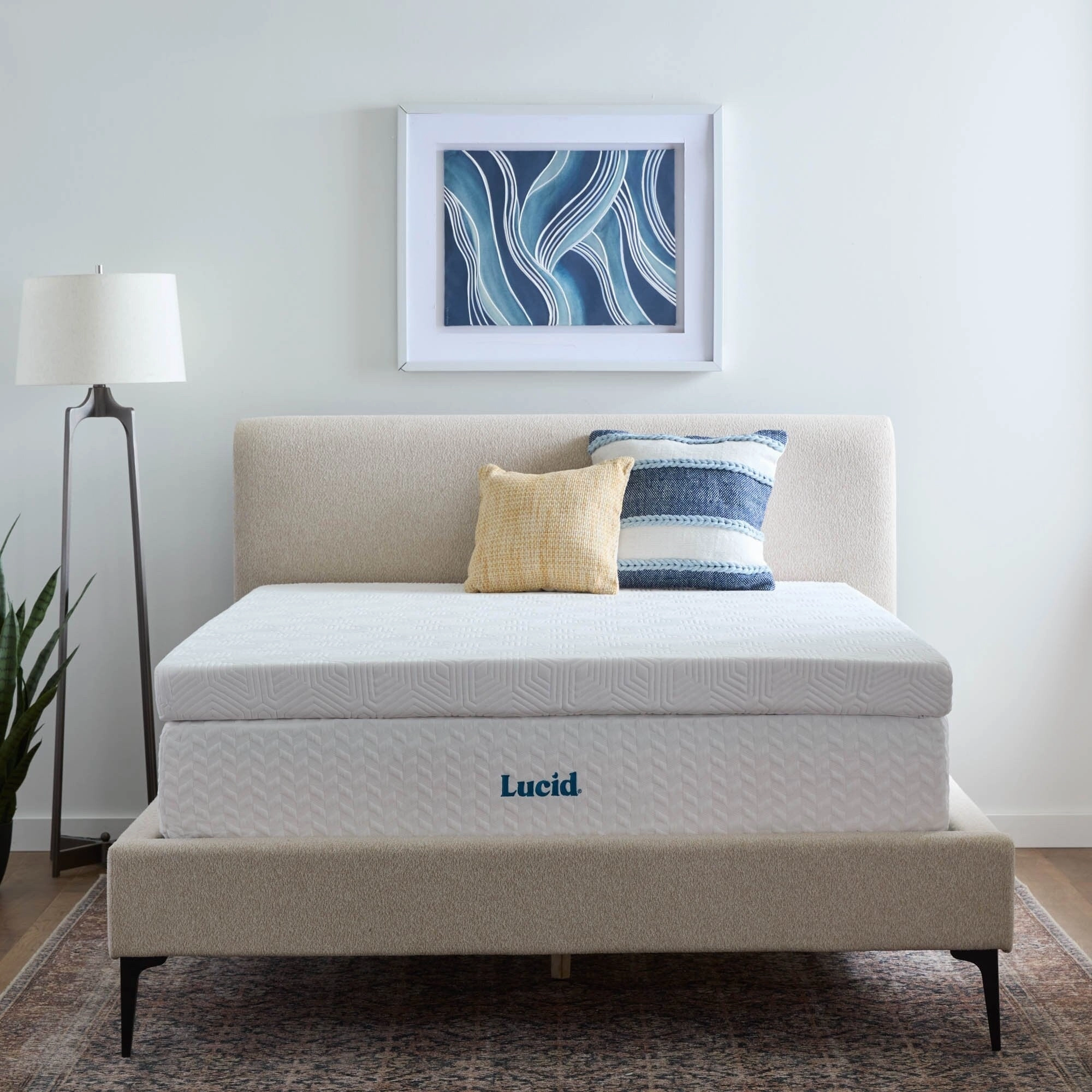 Lucid Lavender and Gel Covered Mattress Topper 2,3,4 inch - N/A