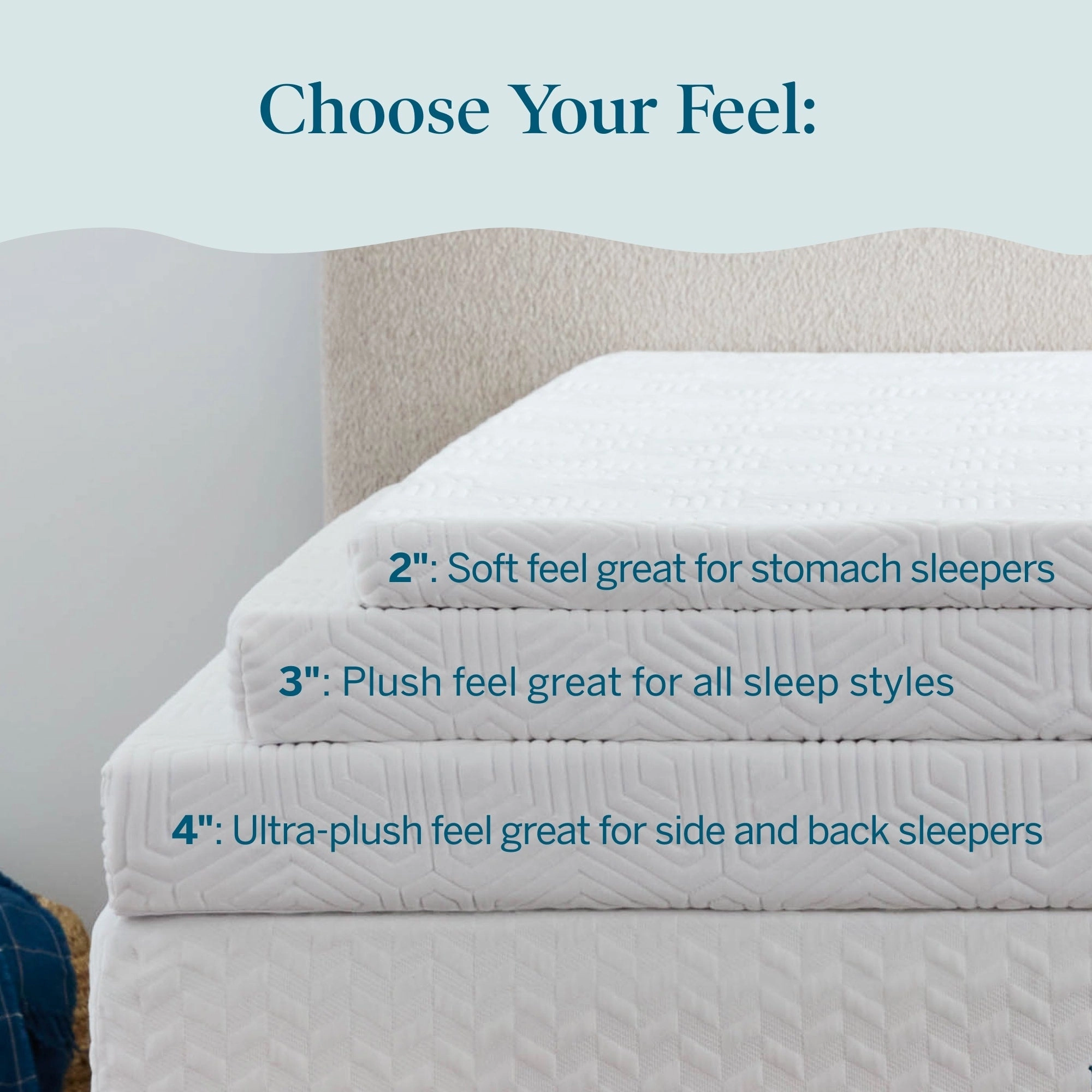 Lucid Lavender and Gel Covered Mattress Topper 2,3,4 inch - N/A