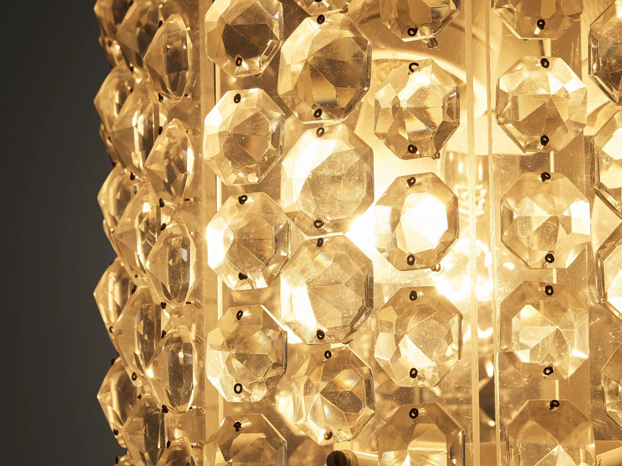 Lucite and Cut Glass Pendants