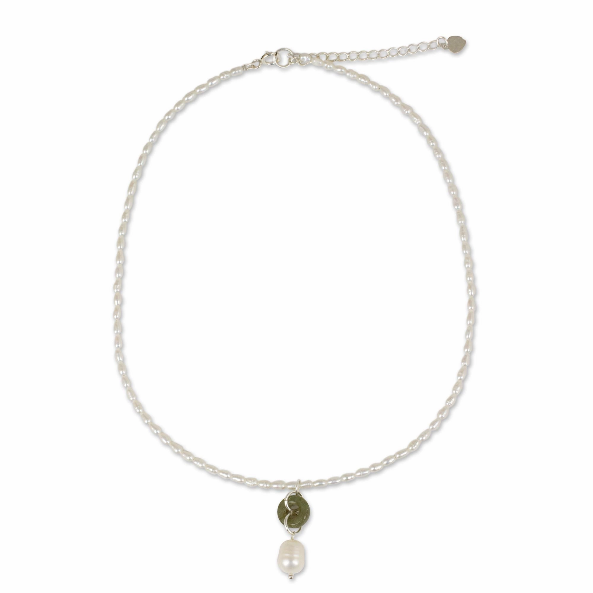 Lucky Cycle Pearl Sterling Silver Necklace