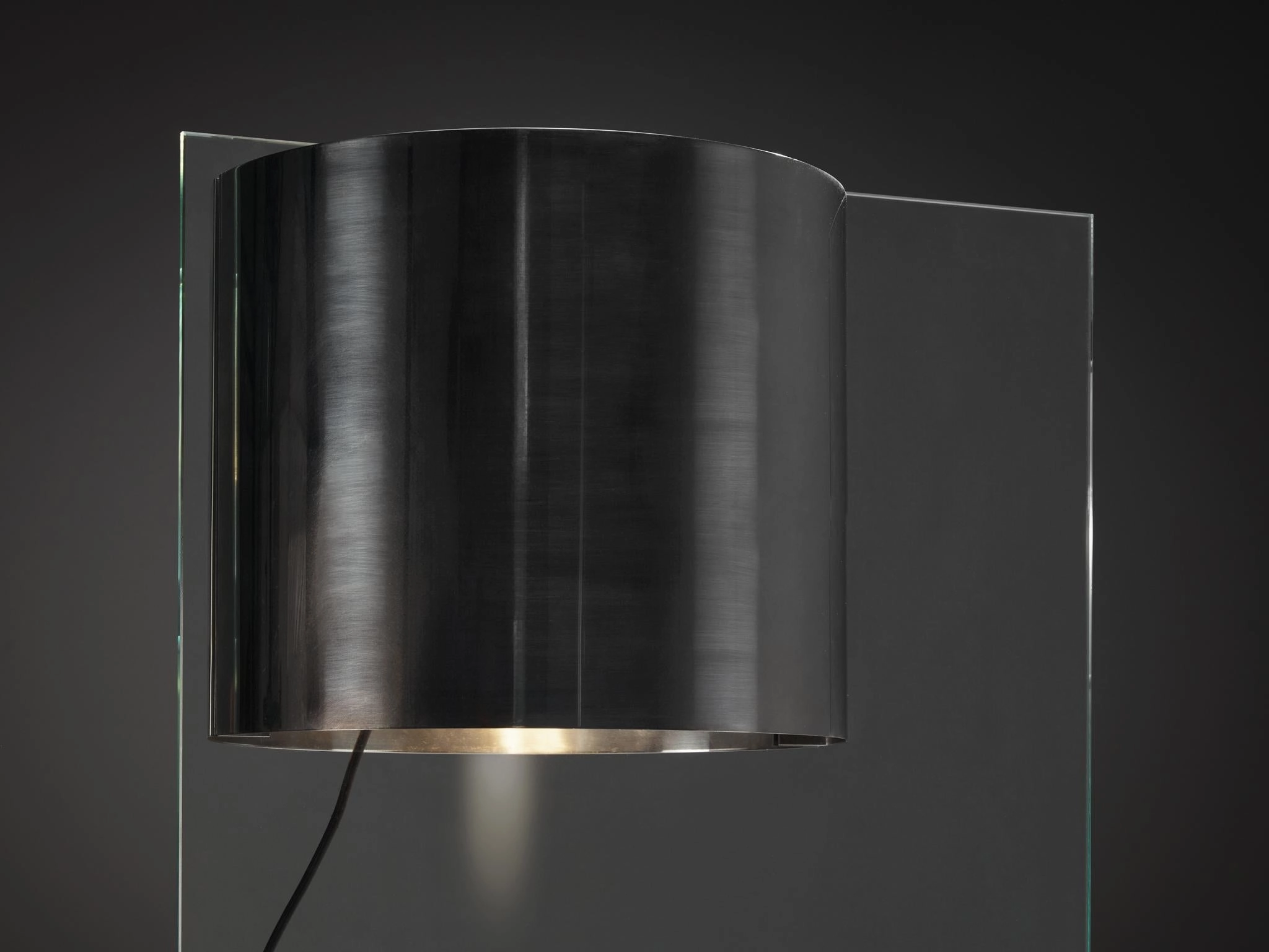 Lumenform Table Lamp in Glass and Chrome 1970s