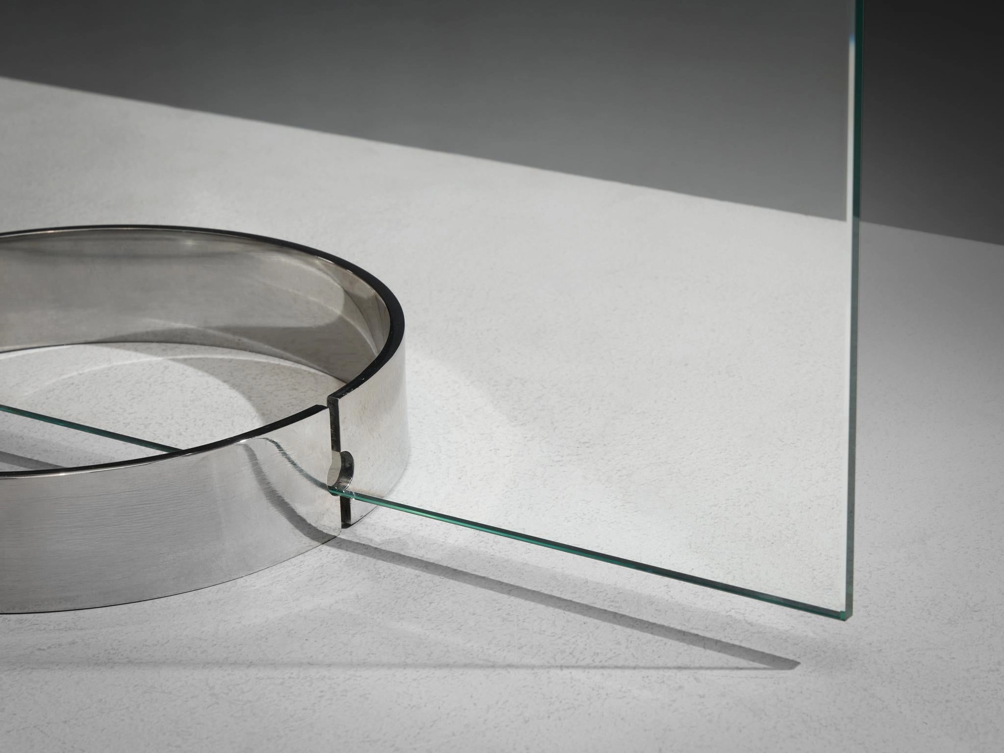 Lumenform Table Lamp in Glass and Chrome 1970s