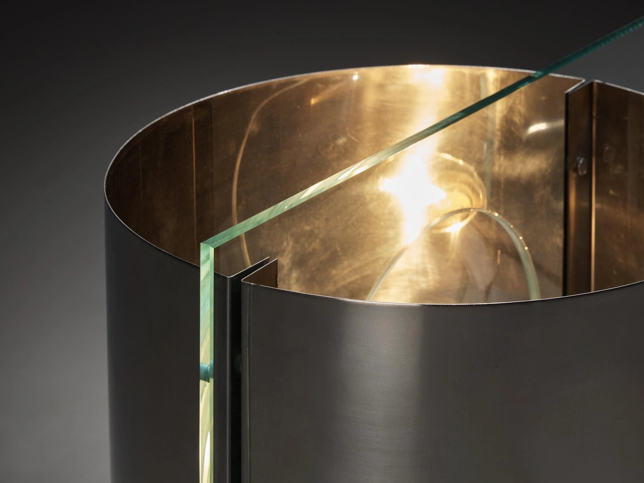 Lumenform Table Lamp in Glass and Chrome 1970s