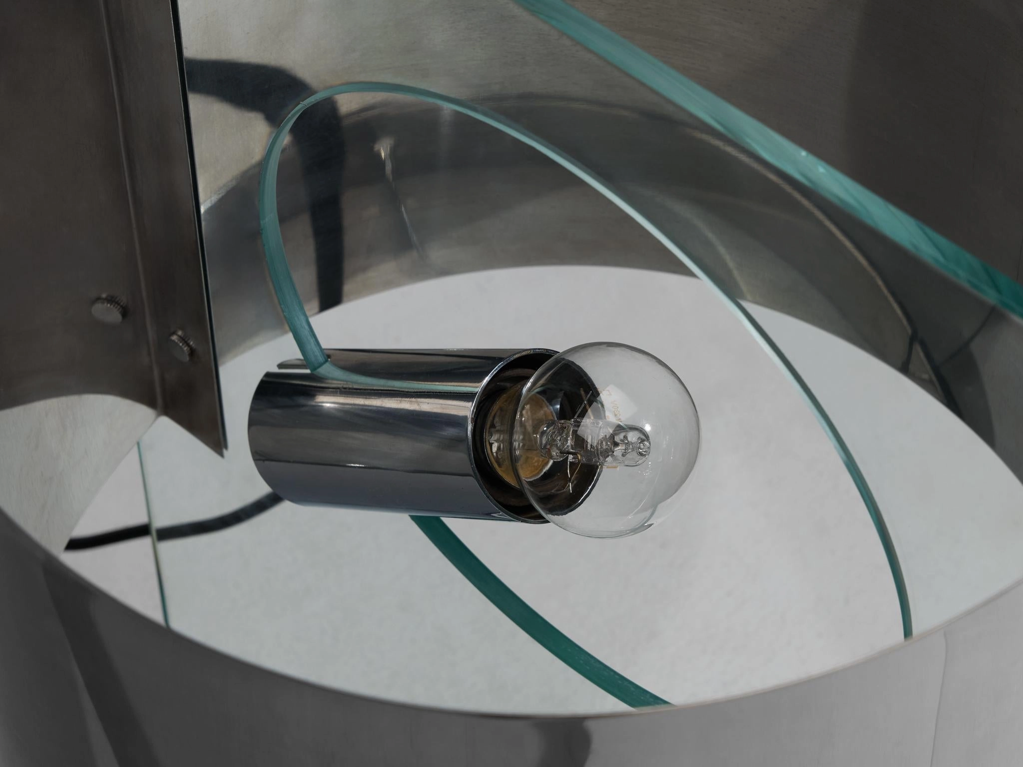 Lumenform Table Lamp in Glass and Chrome 1970s