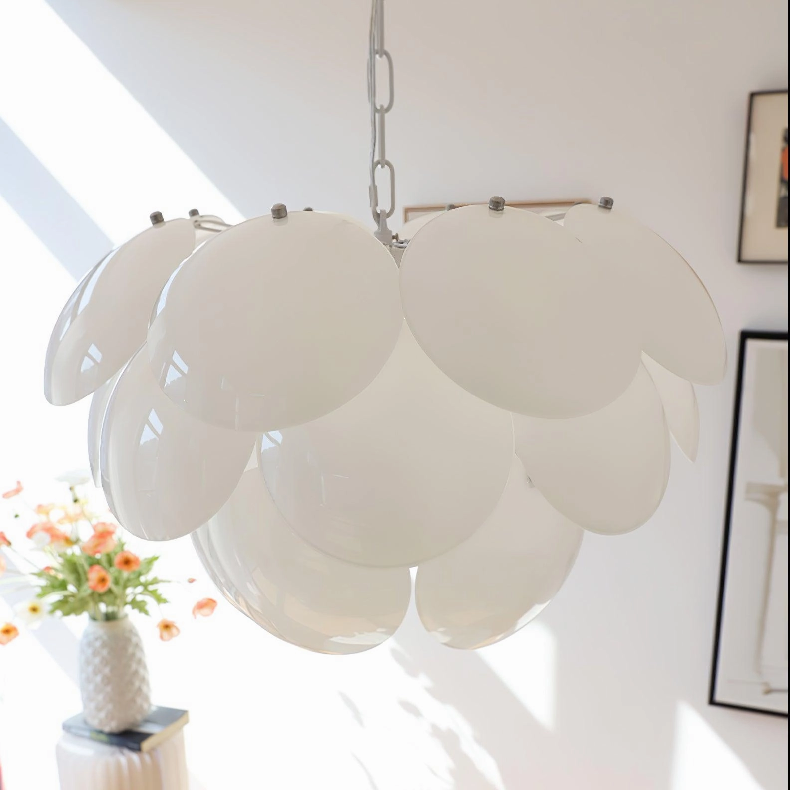 Luminous Petal Glass Chandelier