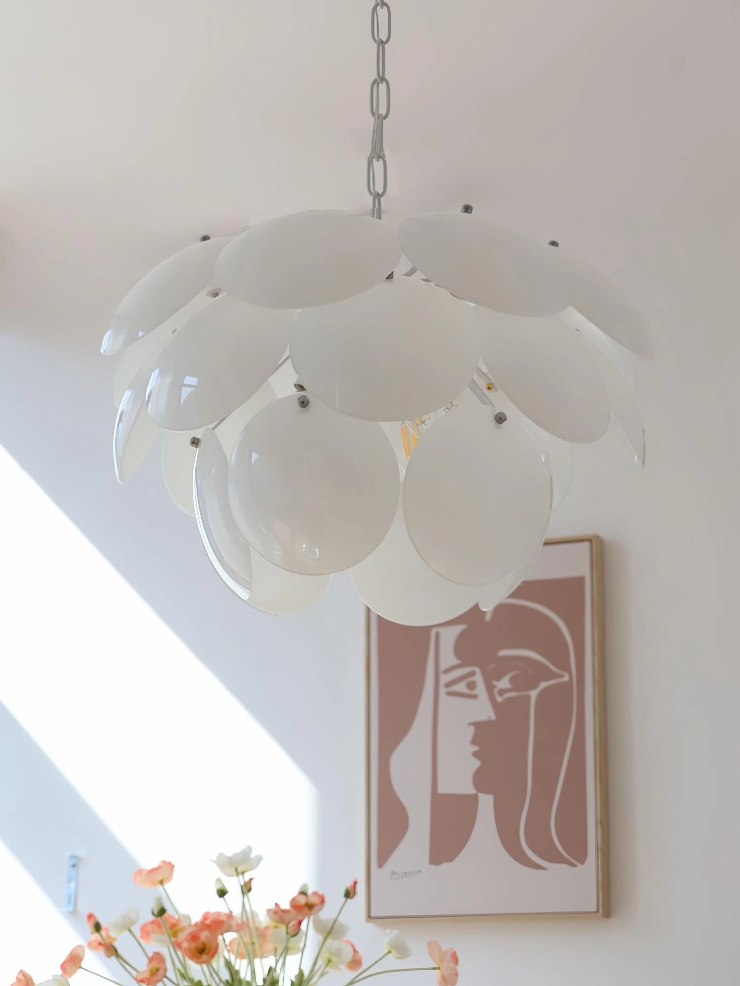 Luminous Petal Glass Chandelier