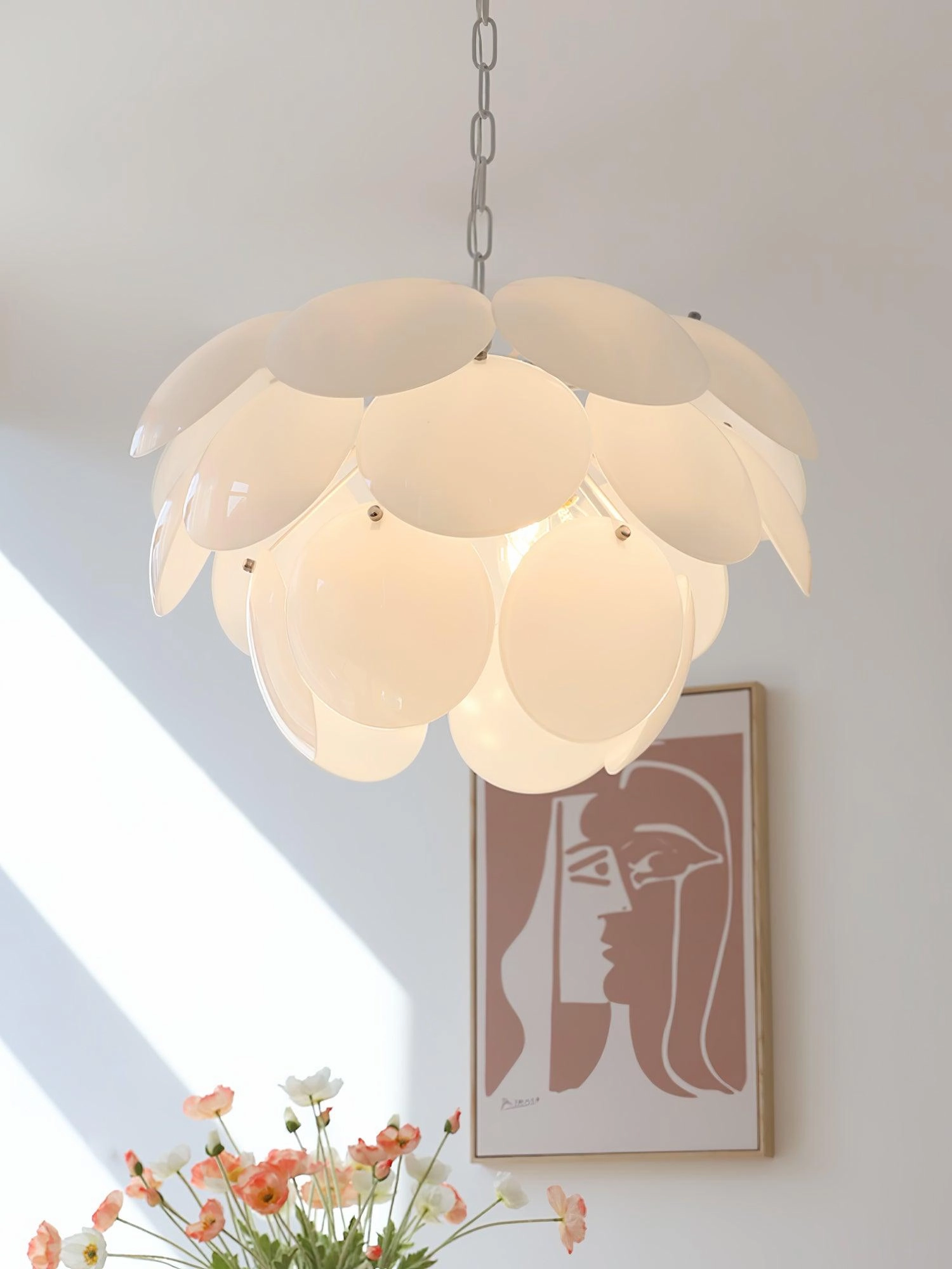 Luminous Petal Glass Chandelier