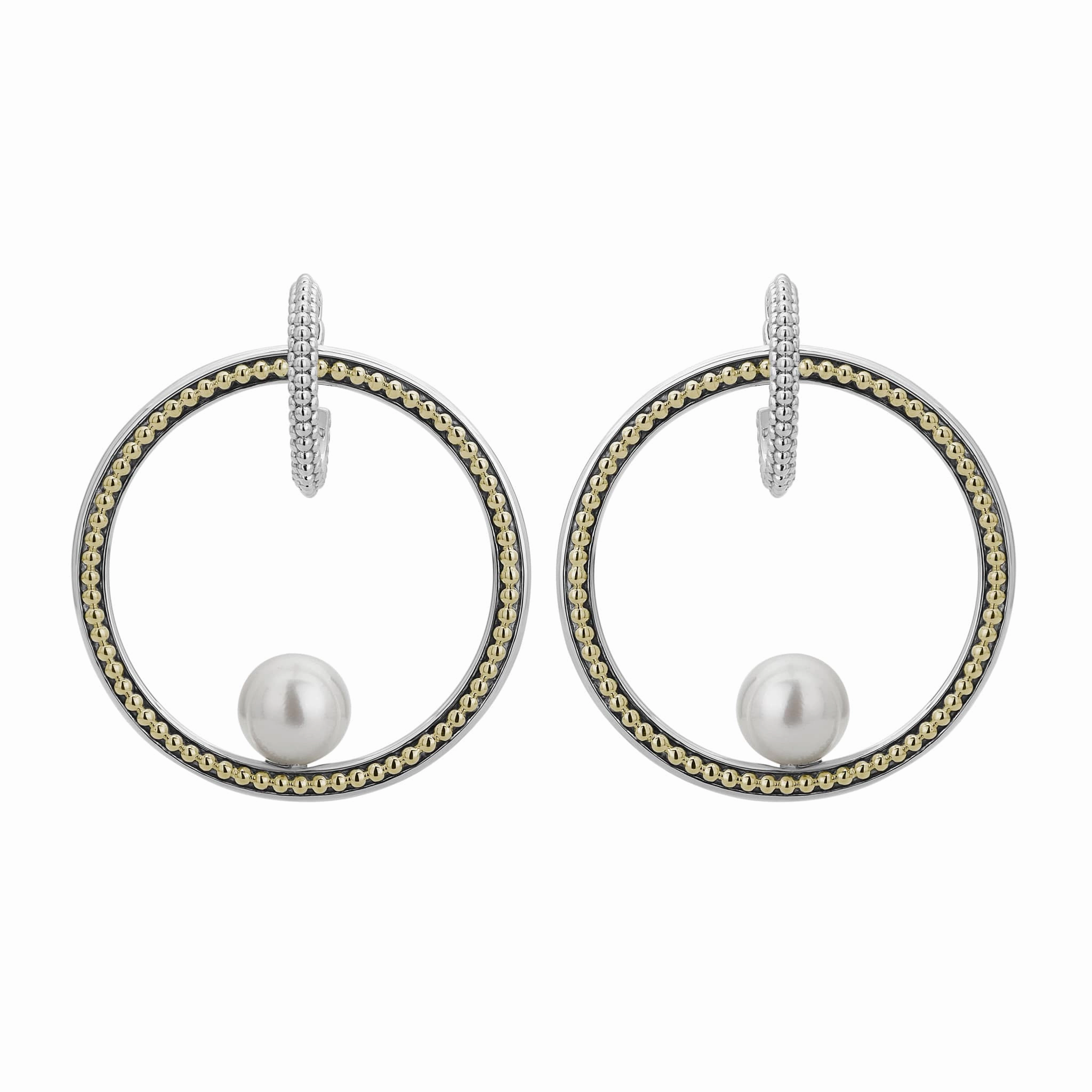 Luna Caviar Hoop Pearl Earrings