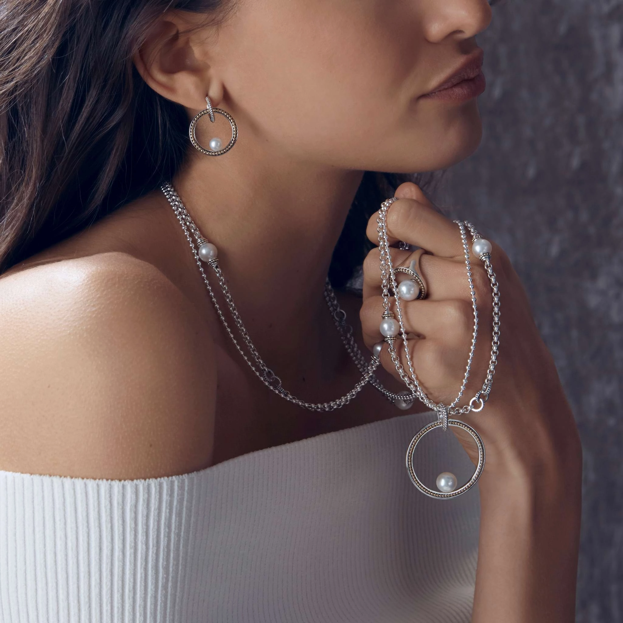 Luna Caviar Pearl Drop Earrings