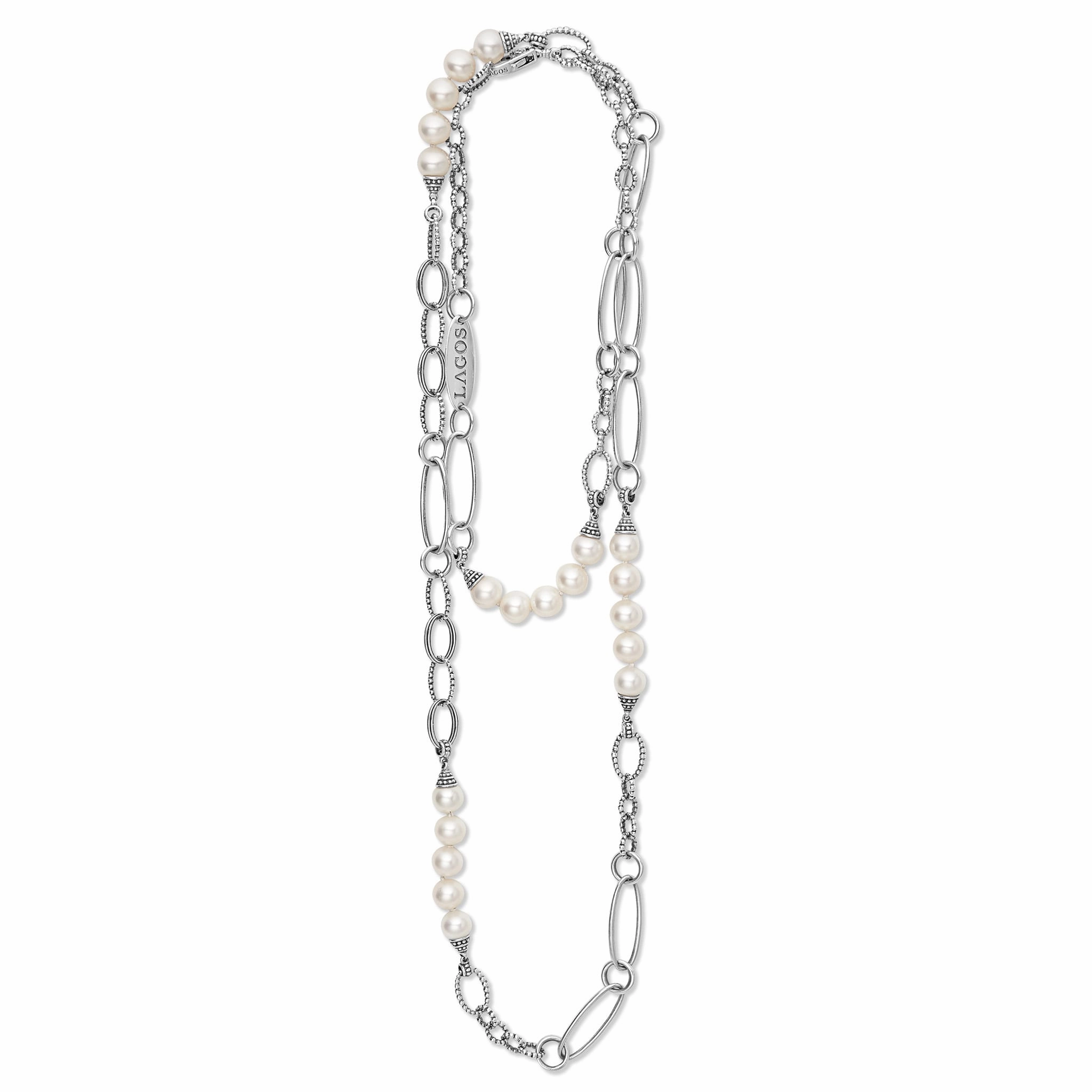 Luna Caviar Pearl Link Necklace