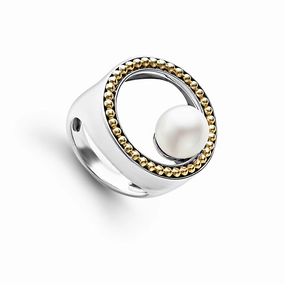 Luna Circle Pearl Statement Ring